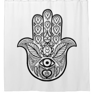 Inspirierte Hamsa Hand Duschvorhang