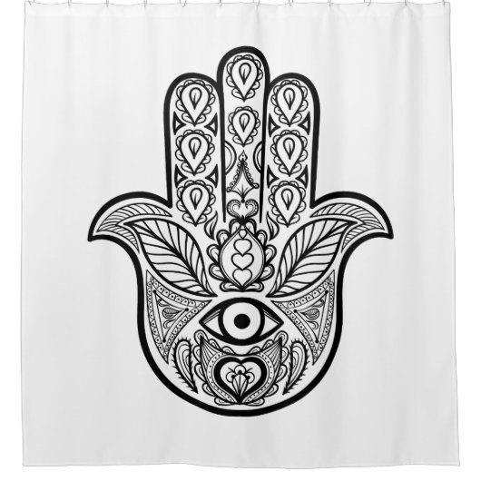 Inspirierte Hamsa Hand Duschvorhang (Vorderseite)