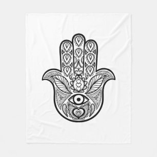 Inspirierte Hamsa Hand Fleecedecke