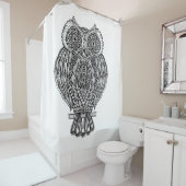 Inspirierte Hand gezeichnete verzierte Eule Duschvorhang (Beispiel)
