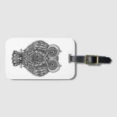 Inspirierte Hand gezeichnete verzierte Eule Gepäckanhänger (Vorderseite (Horizontal))