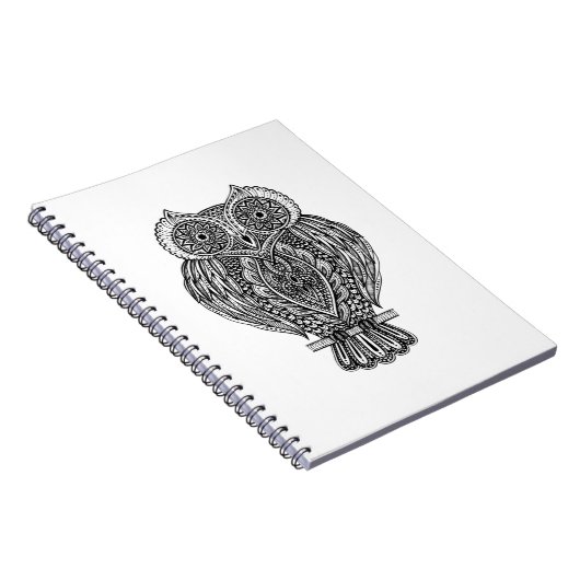 Inspirierte Hand gezeichnete verzierte Eule Notizblock (Rechte Seite)