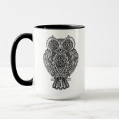 Inspirierte Hand gezeichnete verzierte Eule Tasse (Links)
