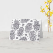 Inspirierte Hand gezeichnetes Hamsa Karte (Gelbe Blume)