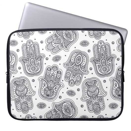 Inspirierte Hand gezeichnetes Hamsa Laptopschutzhülle (Vorderseite)