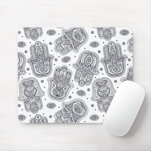 Inspirierte Hand gezeichnetes Hamsa Mousepad (Mit Mouse)