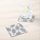 Inspirierte Hand gezeichnetes Hamsa Rechteckiger Pappuntersetzer (Vor Ort)