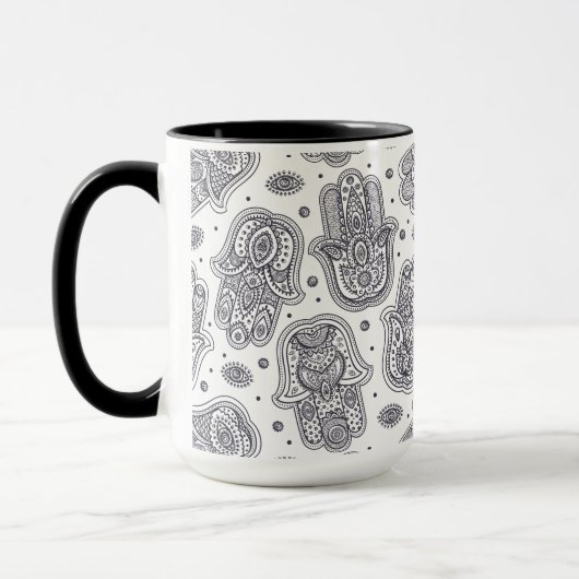 Inspirierte Hand gezeichnetes Hamsa Tasse (Links)