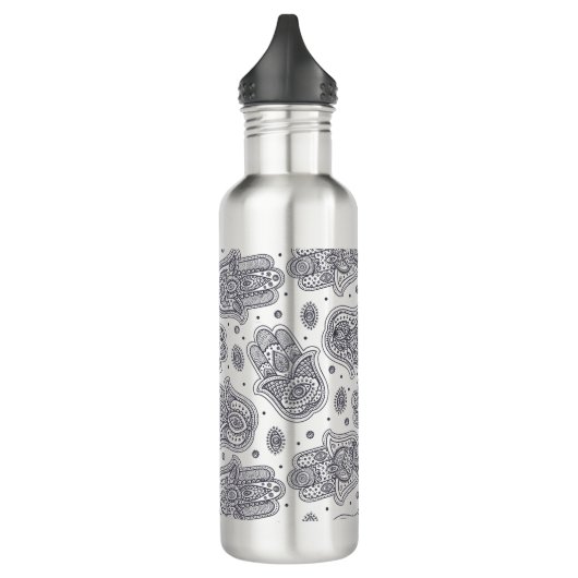 Inspirierte Hand gezeichnetes Hamsa Trinkflasche (Links)