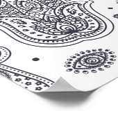 Inspirierte Handzeichnung Hamsa 2 Poster (Ecke)