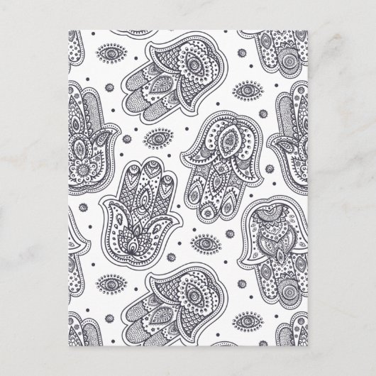 Inspirierte Handzeichnung Hamsa Postkarte (Vorderseite)