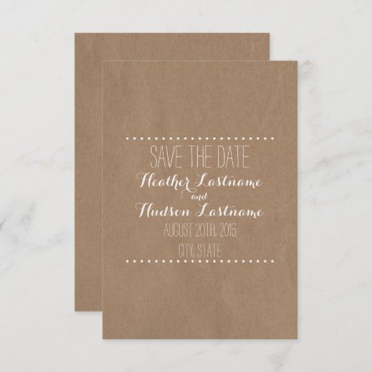 Inspirierte Hochzeit auf der Karte Das Datum speic (Vorne/Hinten)
