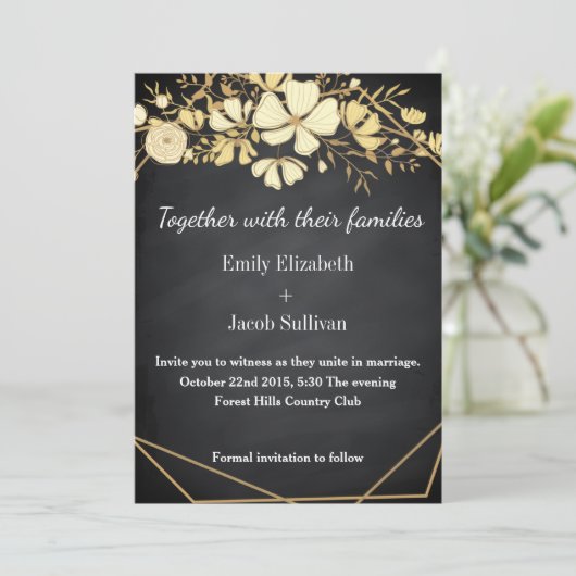 Inspirierte Hochzeit auf der Tafel - Der Da Gerett Save The Date (Stehend Vorderseite)