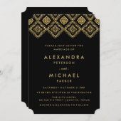 Inspirierte Hochzeit in Glam Black und Gold Easter Einladung (Vorne/Hinten)