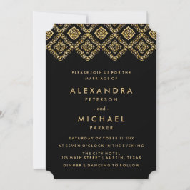 Inspirierte Hochzeit in Glam Black und Gold Easter Einladung