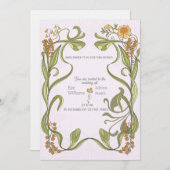 Inspirierte Hochzeitseinladung im Jugendstil Einladung (Vorne/Hinten)