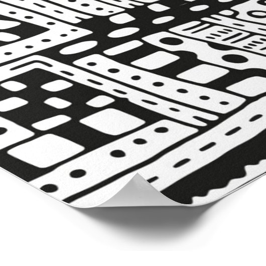 Inspirierte indische Abstrakte Zahlen 2 Poster (Ecke)