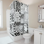 Inspirierte indische abstrakte Zahlen Duschvorhang (Beispiel)