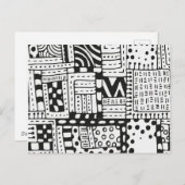 Inspirierte indische Abstrakte Zahlen Postkarte (Vorne/Hinten)