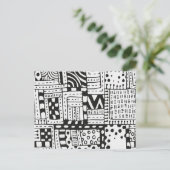 Inspirierte indische Abstrakte Zahlen Postkarte (Stehend Vorderseite)