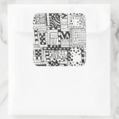 Inspirierte indische Abstrakte Zahlen Quadratischer Aufkleber (Tasche)