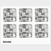 Inspirierte indische Abstrakte Zahlen Quadratischer Aufkleber (Blatt)