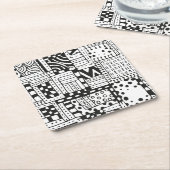 Inspirierte indische abstrakte Zahlen Rechteckiger Pappuntersetzer (angewinkelt)