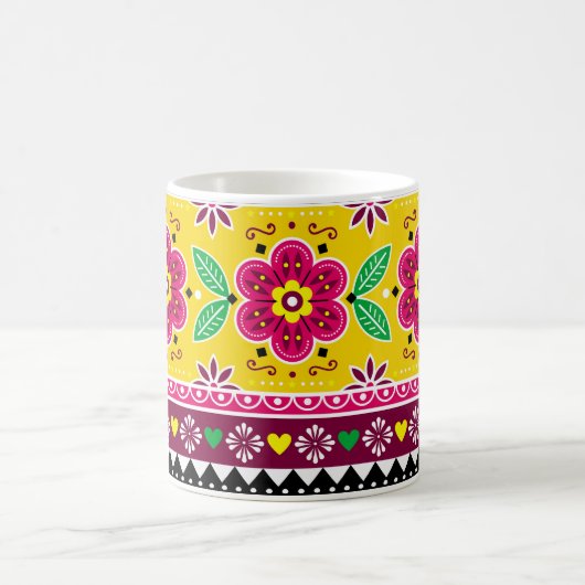 Inspirierte indische oder pakistanische LKW-Kunst Kaffeetasse (Mittel)