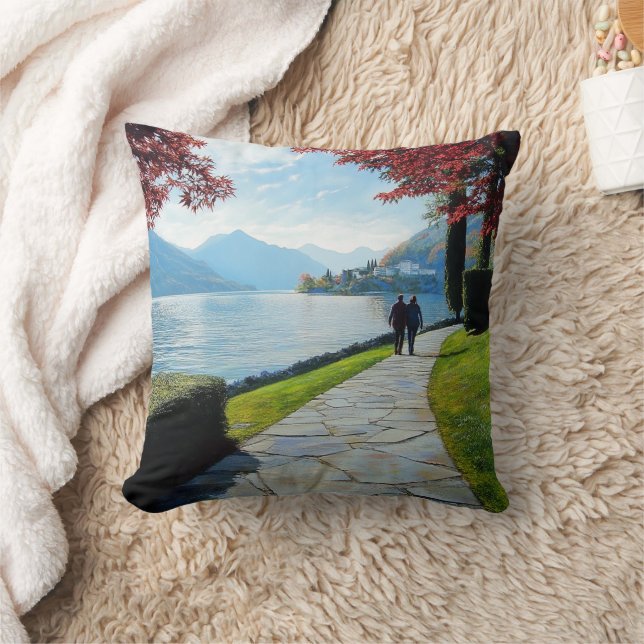 Inspirierte italienische Seen Kissen (Decke)