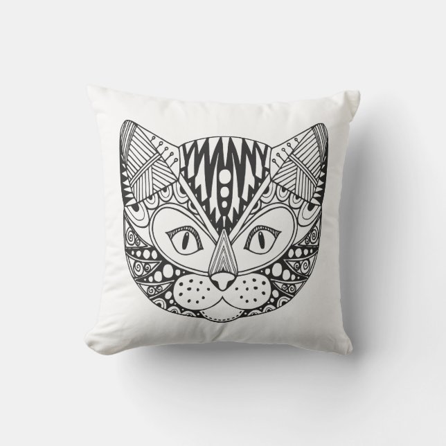 Inspirierte Katze Kissen (Vorderseite)
