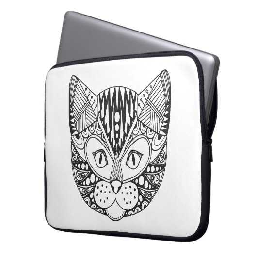 Inspirierte Katze Laptopschutzhülle (Vorderseite Links)