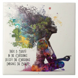 Inspirierte Keramik für Frauen Embrace Fliese