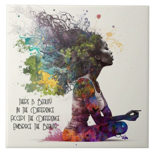 Inspirierte Keramik für Frauen Embrace Fliese (Vorderseite)