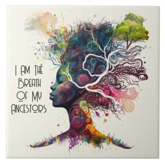 Inspirierte Keramik für weibliche Vorfahren Fliese (Vorderseite)