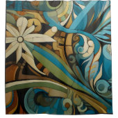 Inspirierte kubanische Art-Déco-Abstrakt Duschvorhang (Vorderseite)