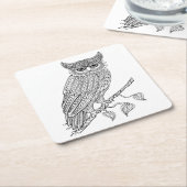 Inspirierte magische Eule, die auf Niederlassung Rechteckiger Pappuntersetzer (angewinkelt)