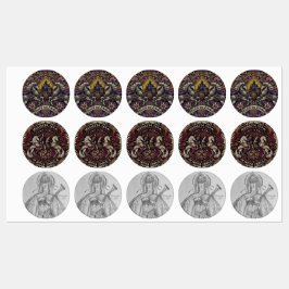 Inspirierte mittelalterliche Etiketten