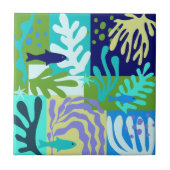 Inspirierte Ocean Life Paper Cutouts Aqua Fliese (Vorderseite)
