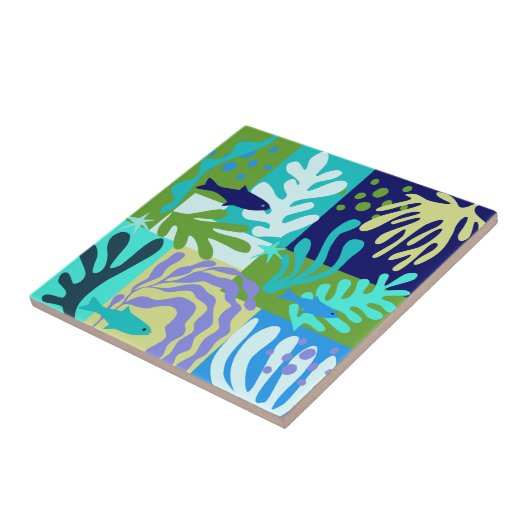 Inspirierte Ocean Life Paper Cutouts Aqua Fliese (Seite)