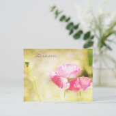 Inspirierte Pink Poppies Postkarte (Stehend Vorderseite)