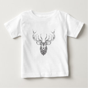 Inspirierte Rotwild-gehörnter Kopf Baby T-shirt