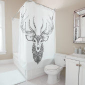 Inspirierte Rotwild-gehörnter Kopf Duschvorhang (Beispiel)