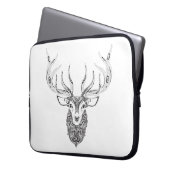 Inspirierte Rotwild-gehörnter Kopf Laptopschutzhülle (Vorderseite Links)