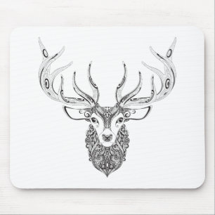 Inspirierte Rotwild-gehörnter Kopf Mousepad