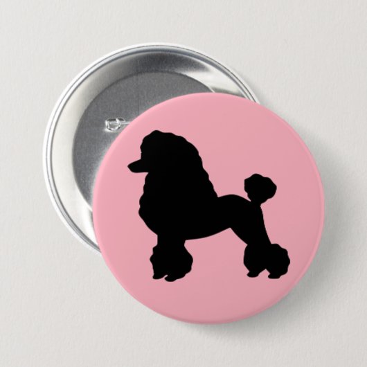 inspirierte Schaltfläche für rosa Poodle-Rock der Button (Vorne & Hinten)