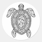 Inspirierte Schildkröte Runder Aufkleber (Vorderseite)