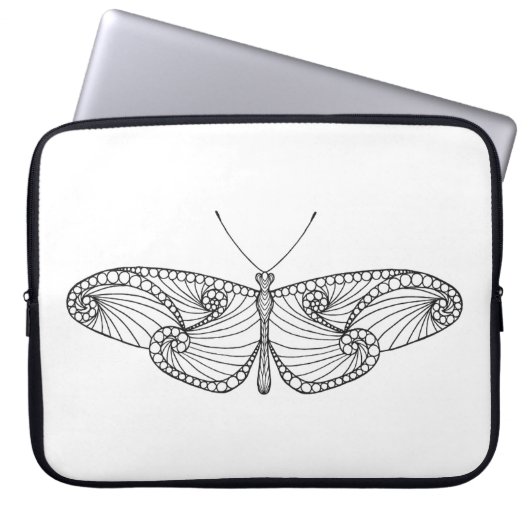 Inspirierte Schmetterlings-Kunst Laptopschutzhülle (Vorderseite)