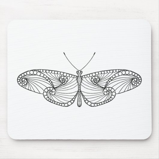 Inspirierte Schmetterlings-Kunst Mousepad (Vorne)