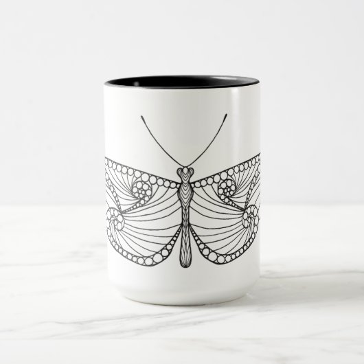 Inspirierte Schmetterlings-Kunst Tasse (Zentrum)