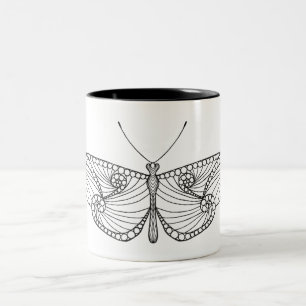 Inspirierte Schmetterlings-Kunst Zweifarbige Tasse
